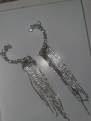 Pendientes pedrería plateados