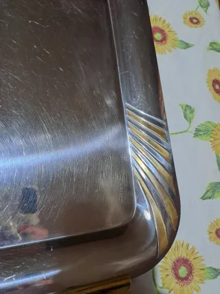 Vassoio rettangolare inox 18/10 vintage