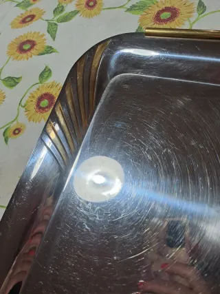 Vassoio rettangolare inox 18/10 vintage