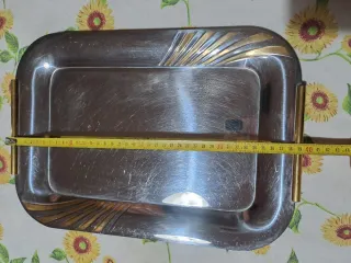Vassoio rettangolare inox 18/10 vintage
