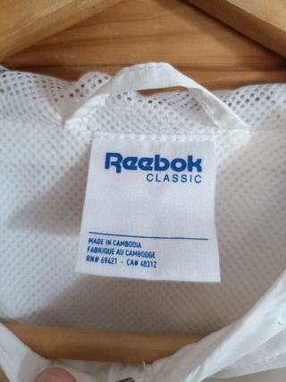 Sudadera Reebok Color Blanco y Azul Talla M.