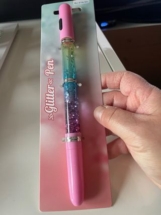 Penna Glitter con Luce Arcobaleno