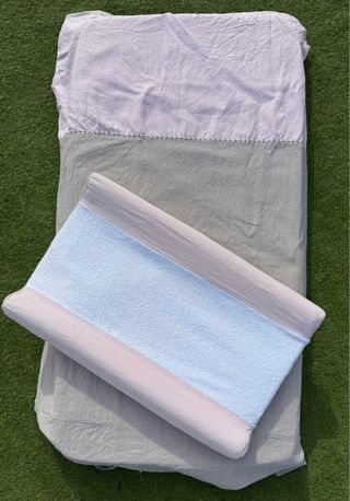 Cambiador bebé blanco, rosa y taupe