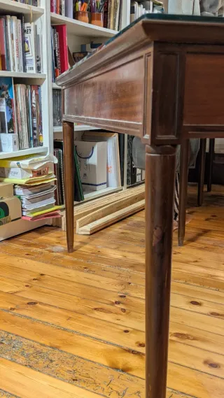 Mesa Escritorio Vintage Madera y Cristal