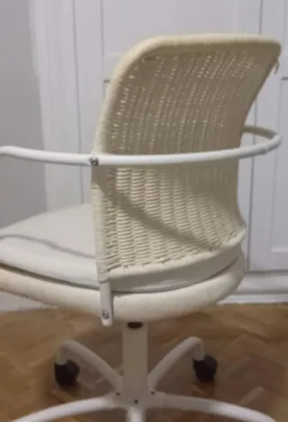 Silla Ikea Mimbre y Tela Beige