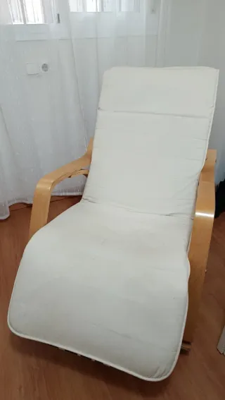 Mecedora Ikea Beige/Marrón Madera/Metal