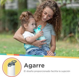 Nuby - Thirsty Kids - Botella Acero Inoxidable Fli
