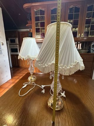 2 Lámparas Cristal Baño Oro