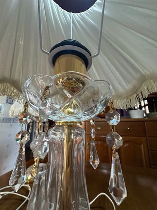 2 Lámparas Cristal Baño Oro