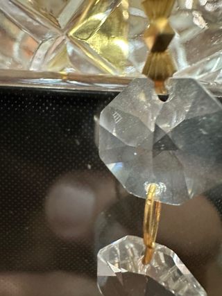 2 Lámparas Cristal Baño Oro