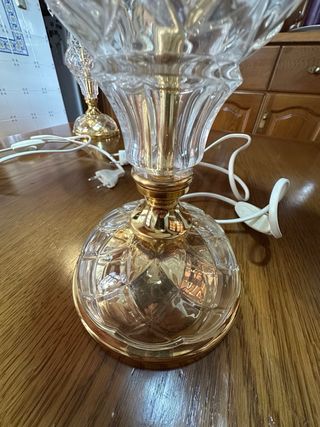 2 Lámparas Cristal Baño Oro