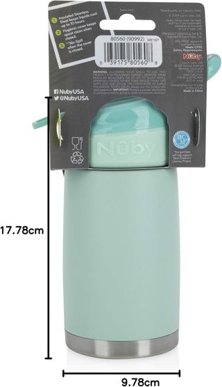 Nuby - Thirsty Kids - Botella Acero Inoxidable Fli