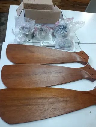 Ventilador Faro Barcelona Madera y Metal