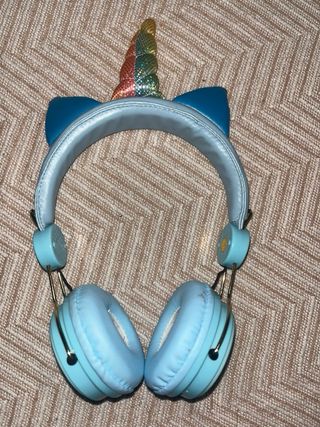 Auriculares Unicornio Azul y Dorado