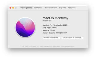 MacBook Pro M1 Pro 32GB 14 2021 SSD 1TB