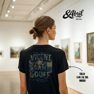 Camiseta Negra Vincent Van Gouff Talla S-2XL