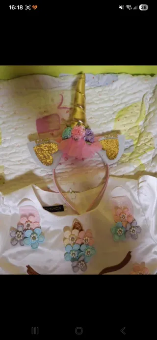 Disfraz Unicornio Arcoíris Niña 6 años.