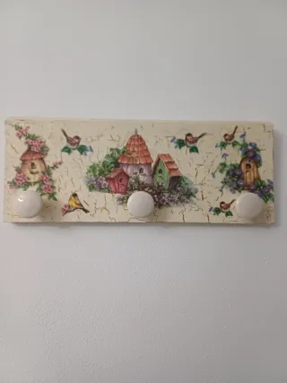 Colgador decorativo pájaros y flores