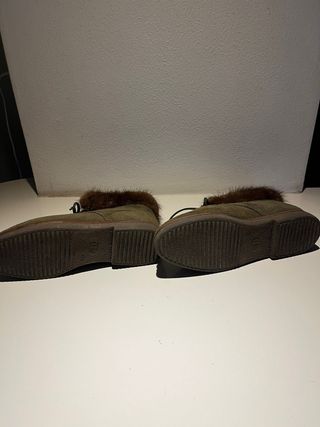 Polacchine donna verdi con pelo Tg 37