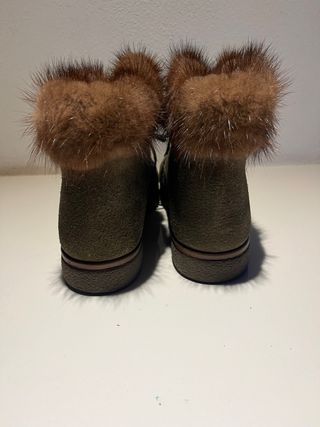 Polacchine donna verdi con pelo Tg 37