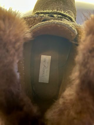 Polacchine donna verdi con pelo Tg 37