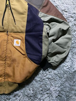 Chaqueta Carhartt Gris Marron Capucha M y2k Bomber