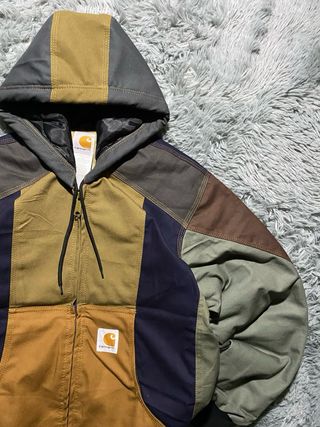 Chaqueta Carhartt Gris Marron Capucha M y2k Bomber