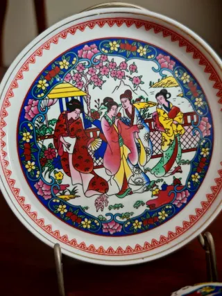 Juego de té chino vintage de porcelana