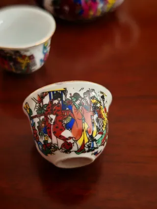 Juego de té chino vintage de porcelana