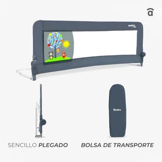 Asalvo Barrera de Cama 2 en 1 de 150 cm para Niño