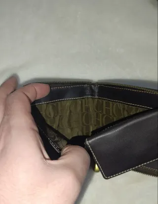 Monedero/billetero Carolina Herrera Beige y Marrón