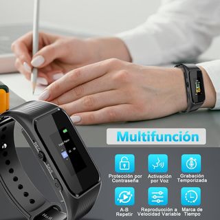 128GB Grabadora de Voz Portátil, 1536-32Kbps Graba