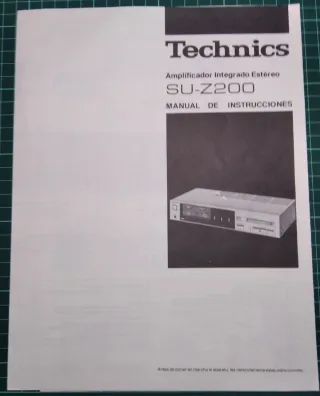 Manual de Instrucciones Technics SU-Z200