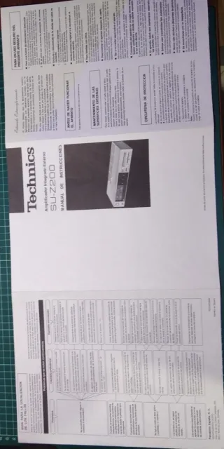 Manual de Instrucciones Technics SU-Z200