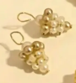 Pendientes Fallera Bebé Perlas Doradas y Blancas