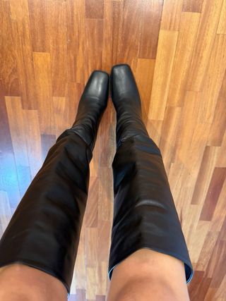 Botas Altas Piel Zara Negras