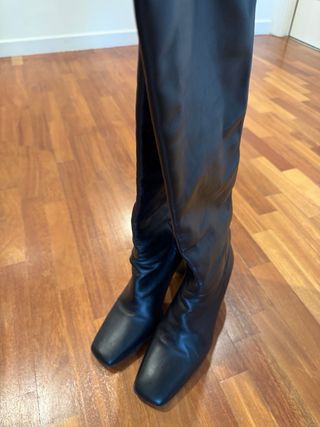 Botas Altas Piel Zara Negras