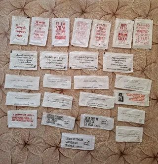 25 Bustine di Zucchero Vuote con Frasi