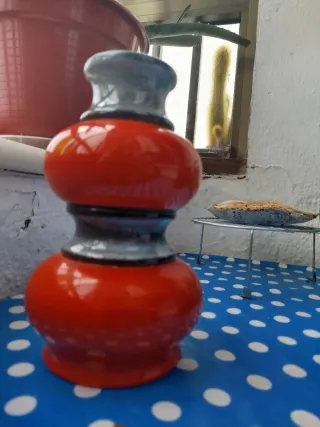 Jarrón naranja cerámica