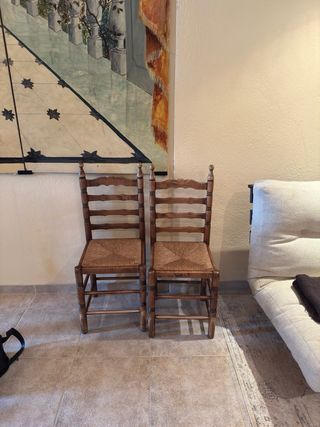 Juego de 2 Sillas Rústicas Vintage