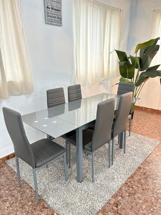 Mesa extensible con 6 sillas pack comedor