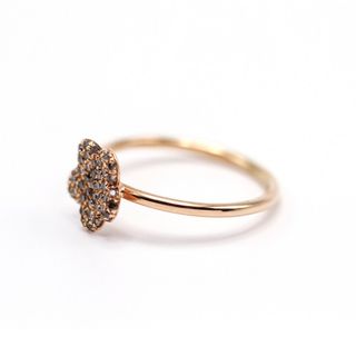 Anillo Flor Diamantes Marrones Oro
