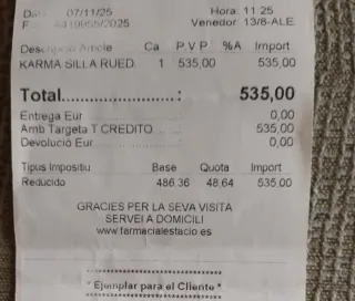 Silla de ruedas karma ERGO LITE 2 ultraligera