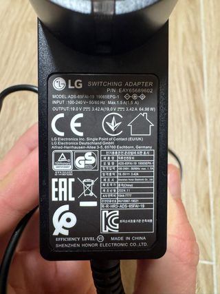 Cargador LG 65W (19V 3.42A) Original