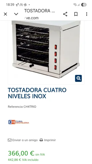 Tostador 4 niveles Industrial