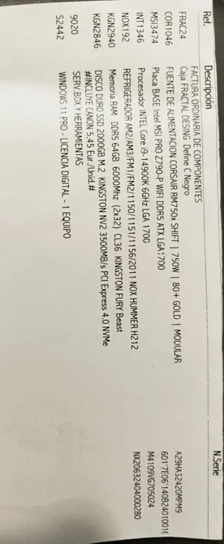 Ordenador torre de sobremesa potente