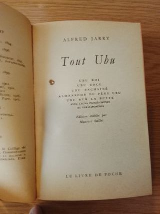 Libro en frances Tout Ubu Alfred Jarry