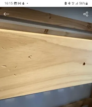 Cama alta Lufe de madera de Pino.