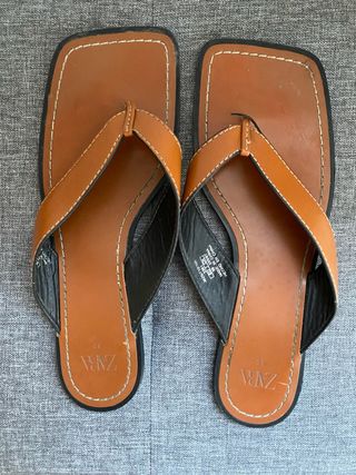 Sandalias Zara Minimalistas Marrón Talla 39
