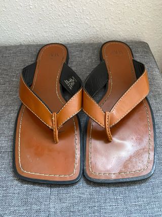 Sandalias Zara Minimalistas Marrón Talla 39